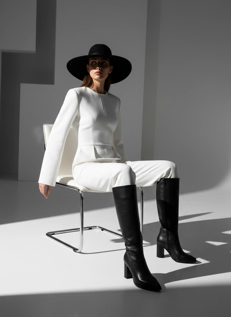 بوت بلند چرم زنانه WS4072