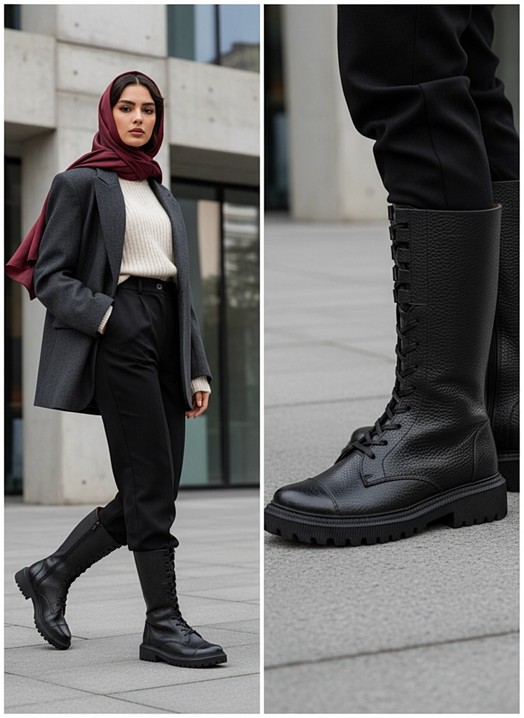 بوت بلند چرم طبیعی کد 425