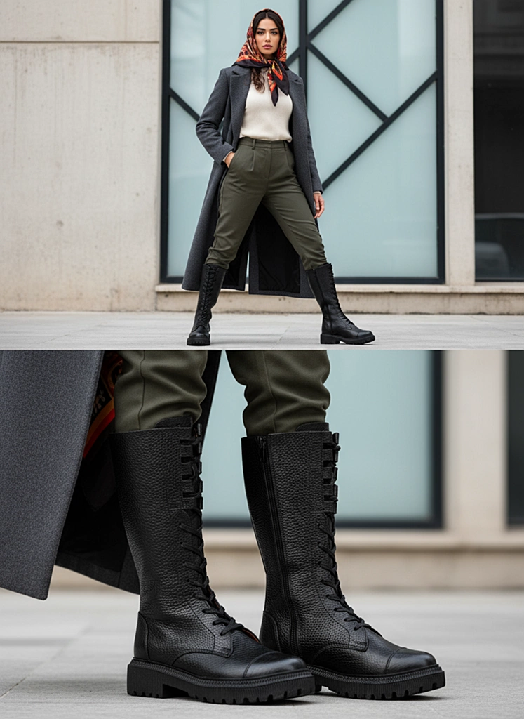 بوت بلند چرم طبیعی کد 425