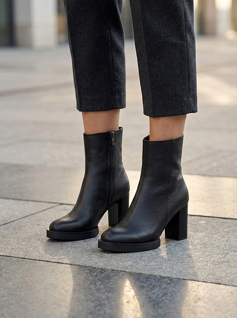 نیم بوت چرم زنانه Ws4006