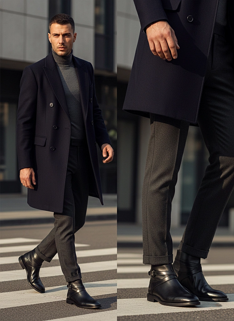 بوت چرم مردانه S4036