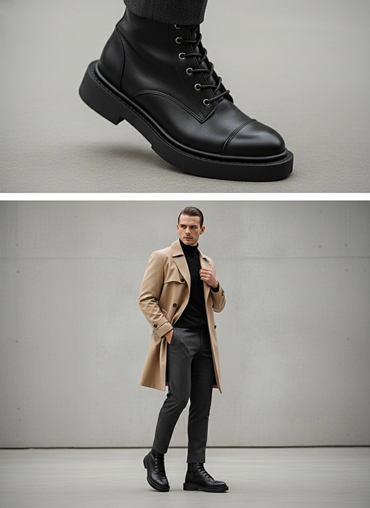 بوت چرم مردانه S4043