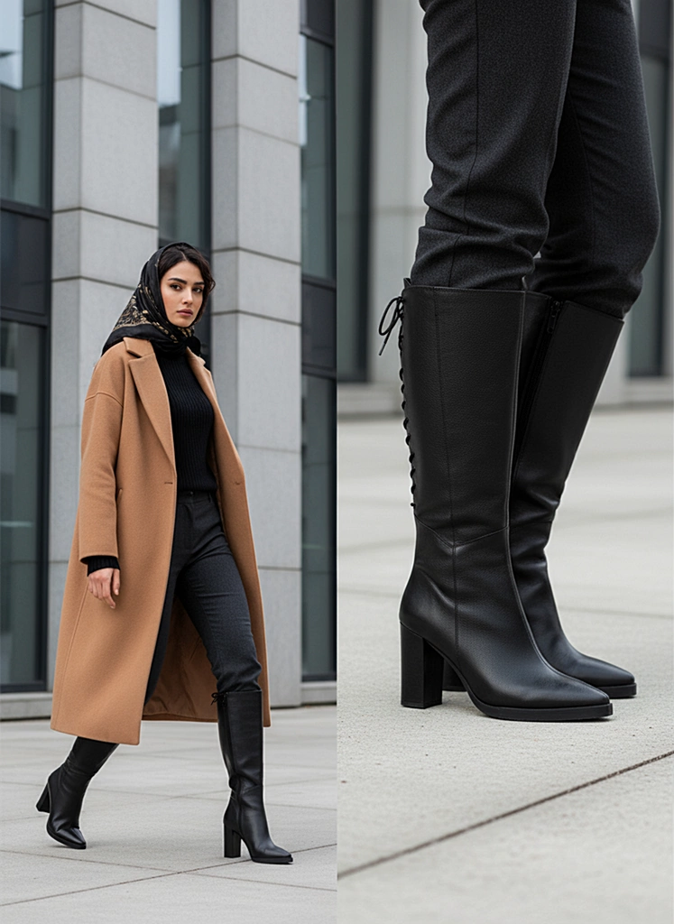 بوت بلند چرم زنانه ws4060