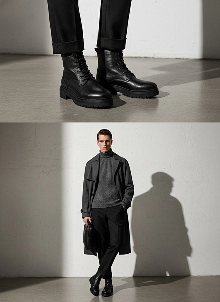 نیم بوت چرم مردانه s4025