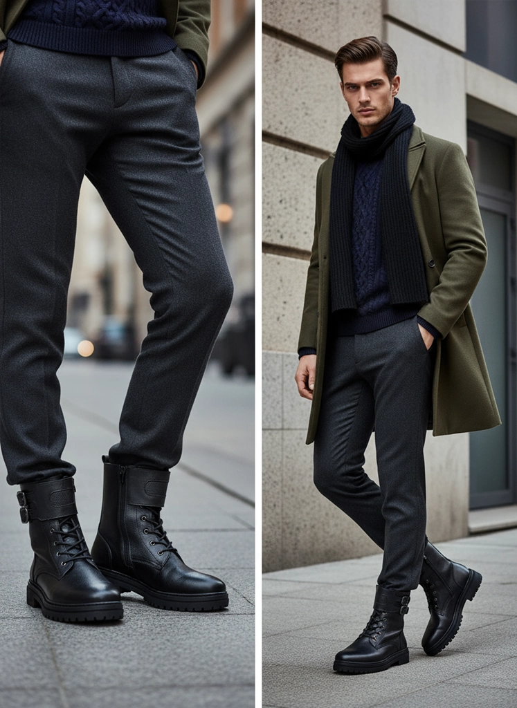 بوت چرم مردانه S4044