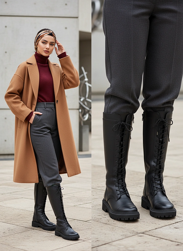 بوت بلند چرم زنانه WS4034