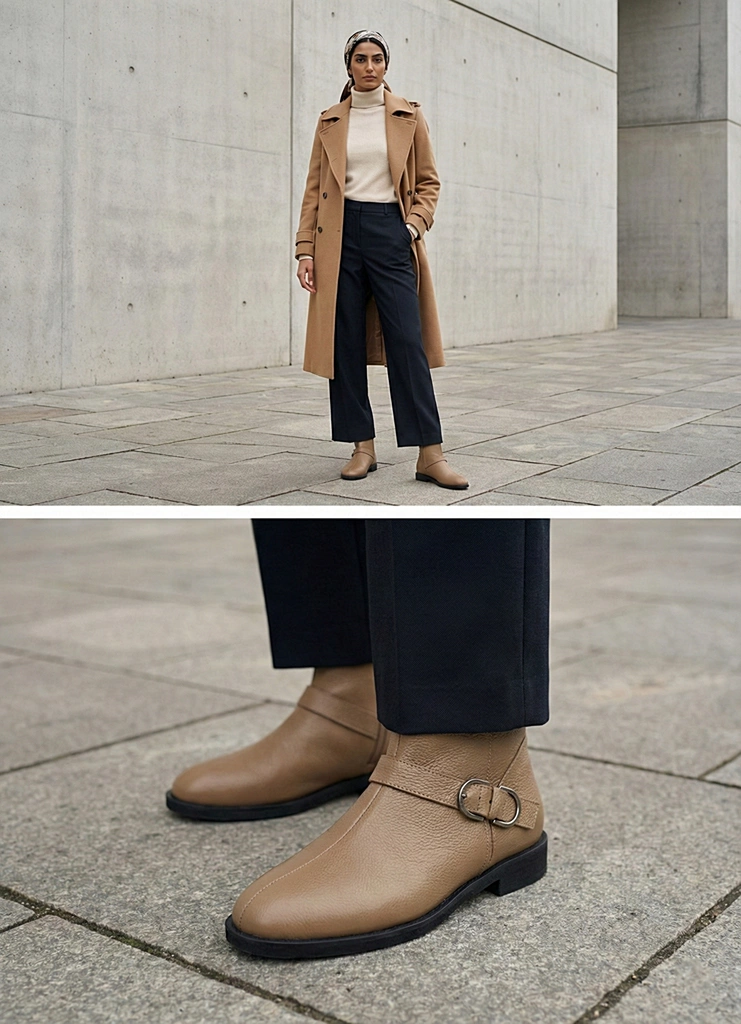 نیم بوت زنانه چرم ws4069