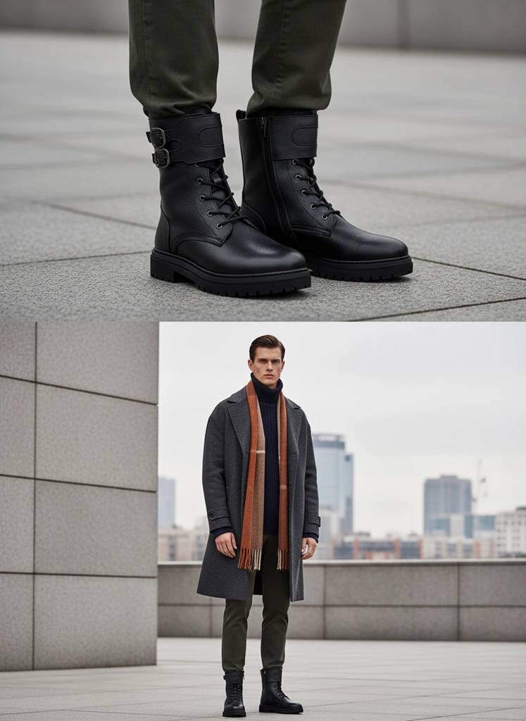 بوت چرم مردانه S4044