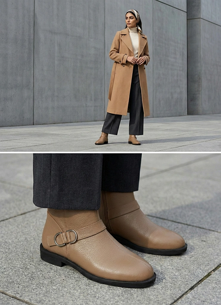 نیم بوت زنانه چرم ws4069