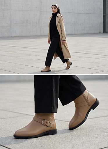 نیم بوت زنانه چرم ws4069