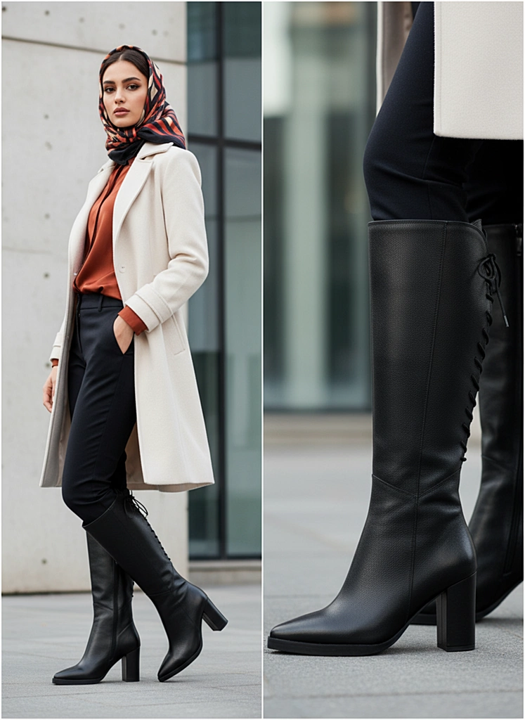 بوت بلند چرم زنانه ws4060