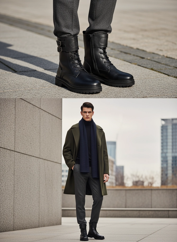 بوت چرم مردانه S4044