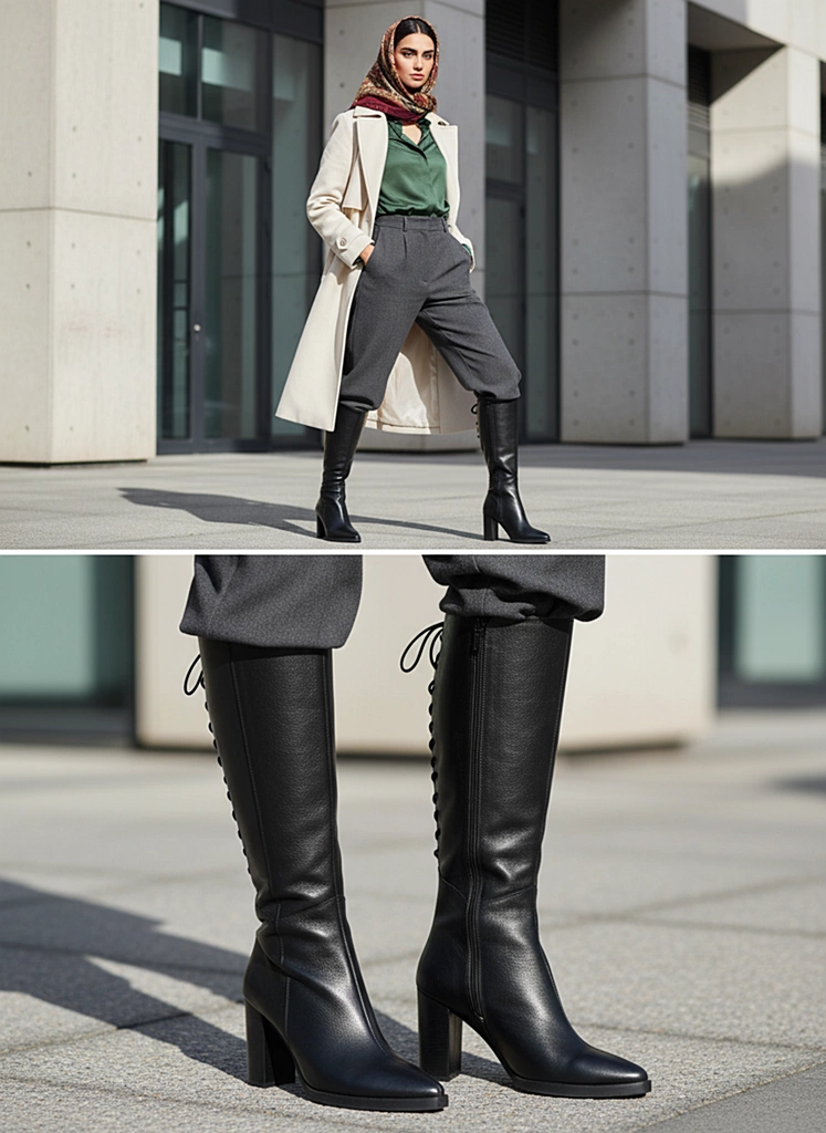 بوت بلند چرم زنانه ws4060