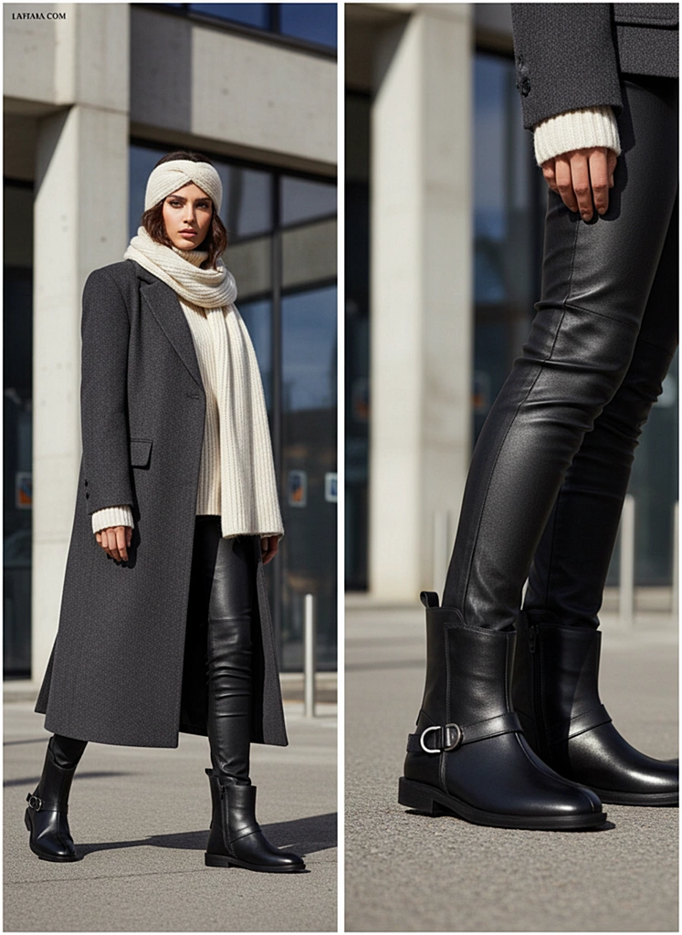 نیم بوت زنانه چرم ws4069