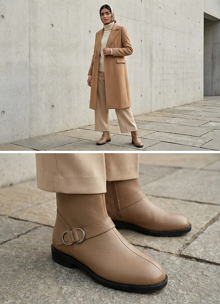 نیم بوت زنانه چرم ws4069