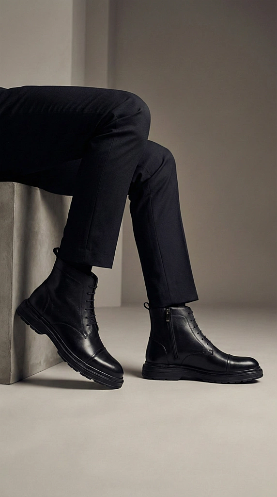 بوت چرم مردانه S4054